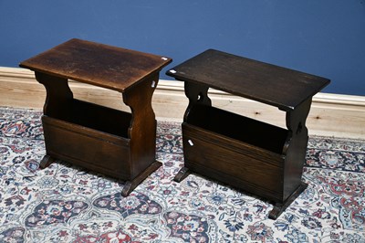 Lot 2649 - A pair of reproduction oak magazine...