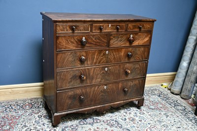 Lot 2566 - A Victorian mahogany chest of three shallow,...