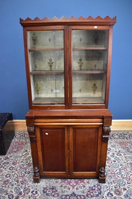 Lot 2501 - A Victorian mahogany walnut bookcase, the...