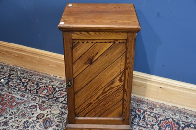 Lot 6657 - A late Victorian pitch pine pot cupboard,...