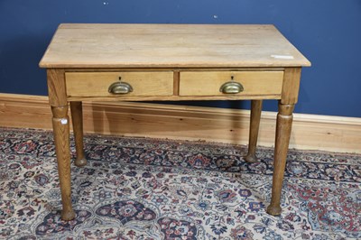 Lot 6599 - A late Victorian pine two drawer side table,...