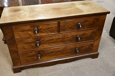 Lot 6597 - A Victorian mahogany chest of two short and...