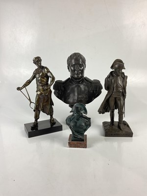 Lot 5163 - An early 20th century bronzed spelter bust of...