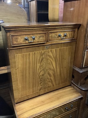 Lot 6730 - A reproduction mahogany escritoire, with two...