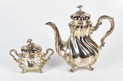 Lot 2683 - A Swedish 830 grade silver coffee pot and...