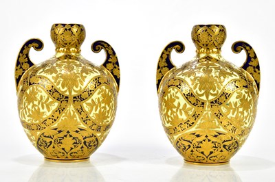 Lot 2021 - ROYAL CROWN DERBY; a pair of Egyptian Revival...