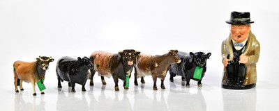 Lot 2253 - BESWICK; a group of five cattle, with a Royal...