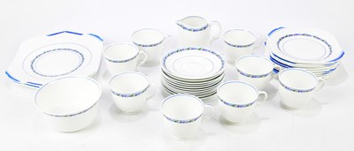 Lot 2092 - SHELLEY; a blue and white tea service...