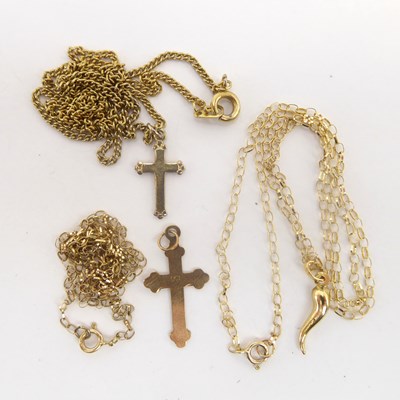 Lot 992 - Two 9ct gold dainty necklaces