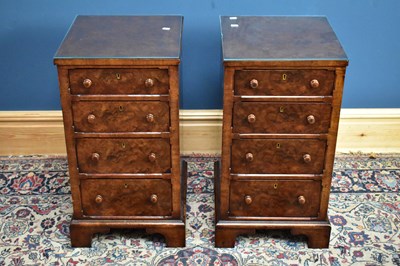 Lot 2472 - A pair of 19th century walnut four drawer...