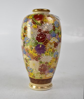 Lot 393 - An early 20th century Satsuma slender baluster vase