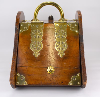 Lot 80 - A Victorian coal scuttle with brass fittings,...