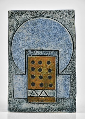 Lot 51 - PENNY BLACK FOR TROIKA POTTERY; a slab vase...