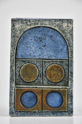 Lot 51 - PENNY BLACK FOR TROIKA POTTERY; a slab vase...