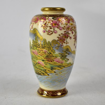 Lot 390 - An early 20th century Satsuma baluster vase