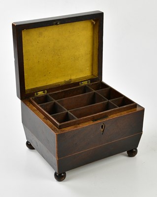Lot 1363 - An early 19th century inlaid mahogany work box,...