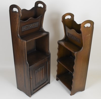 Lot 41 - A mid-20th century oak bookcase with magazine...