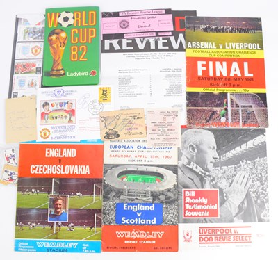 Lot 567 - Various programmes, ticket stubs and autograph...