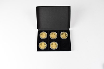 Lot 786 - A set of five silver gilt Tudor Monarchs £5...