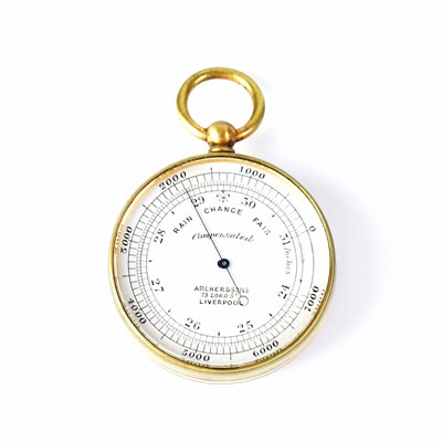 Lot 124 - ARCHER & SONS; a compensated pocket barometer...