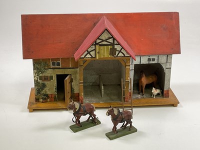 Lot 68 - A German 'Red Roof' stable with half timbered...
