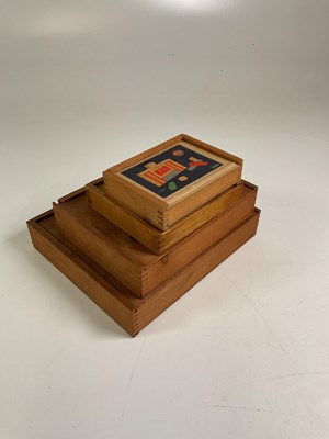 Lot 95 - Four boxes of German wooden architectural...