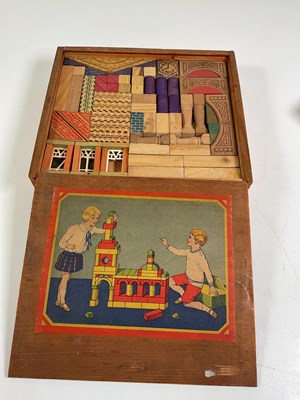 Lot 95 - Four boxes of German wooden architectural...
