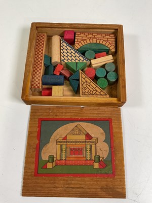 Lot 95 - Four boxes of German wooden architectural...