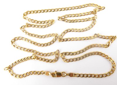 Lot 972 - A 9ct gold flat curb necklace