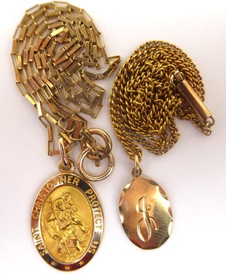 Lot 967 - Two 9ct gold necklaces