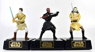 Lot 4429 - STAR WARS; three Phantom Menace money boxes to...