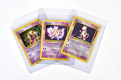Lot 4430 - POKÉMON; three Pokémon trading cards, relating...