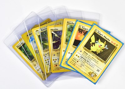 Lot 4434 - POKÉMON; seven Pokémon trading cards, relating...