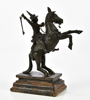 Lot 1204 - A Burmese bronze figure of warrior on...