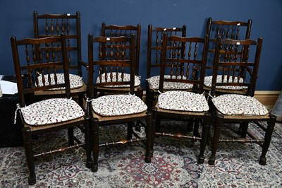 Lot 2471 - A set of 19th century spindle back cane seated...