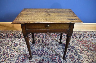 Lot 6533 - An 18th century side table with single drawer...