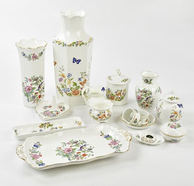 Lot 2144 - AYNSLEY; a collection to include vases, napkin...
