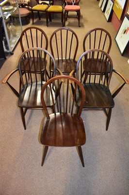 Lot 2652 - A set of six reproduction spindle back dining...