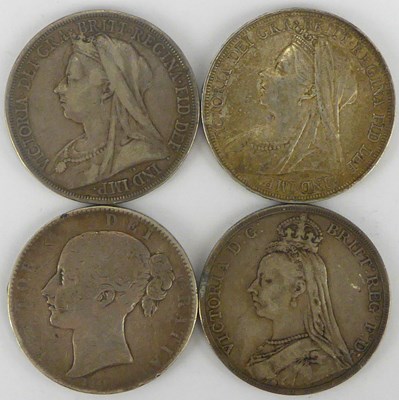 Lot 792 - Four Victorian silver crowns, comprising 1845...