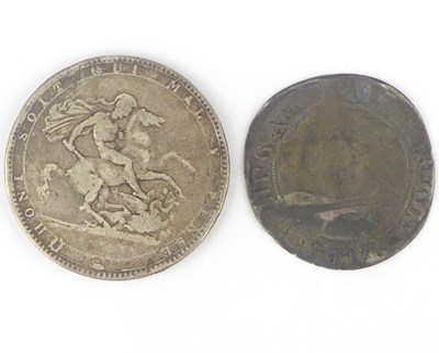 Lot 795 - A George III 1819 silver crown, together with...