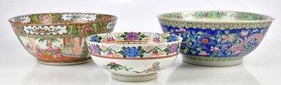 Lot 5314 - A Chinese Famille Rose blue bowl with...