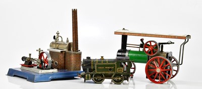 Lot 4418 - MAMOD; a steam tractor, a model of a steam...