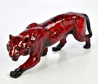 Lot 2240 - ROYAL DOULTON; a flambé model of a stalking...