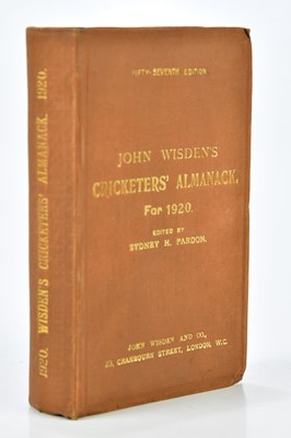 Lot 1512 - A John Wisden's Cricketers' Almanack, dated 1920.
