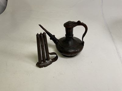 Lot 277 - A 19th century metal candle mould, height 24cm,...