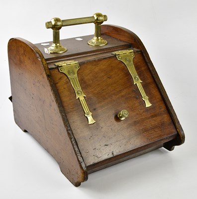 Lot 5093 - A brass bound mahogany coal scuttle, height 38cm.