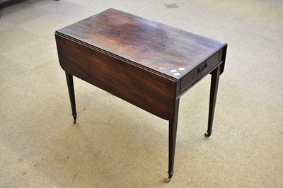 Lot 6635 - A 19th century single drawer mahogany Pembroke...