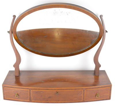 Lot 84 - An Edwardian mahogany inlaid toilet mirror...