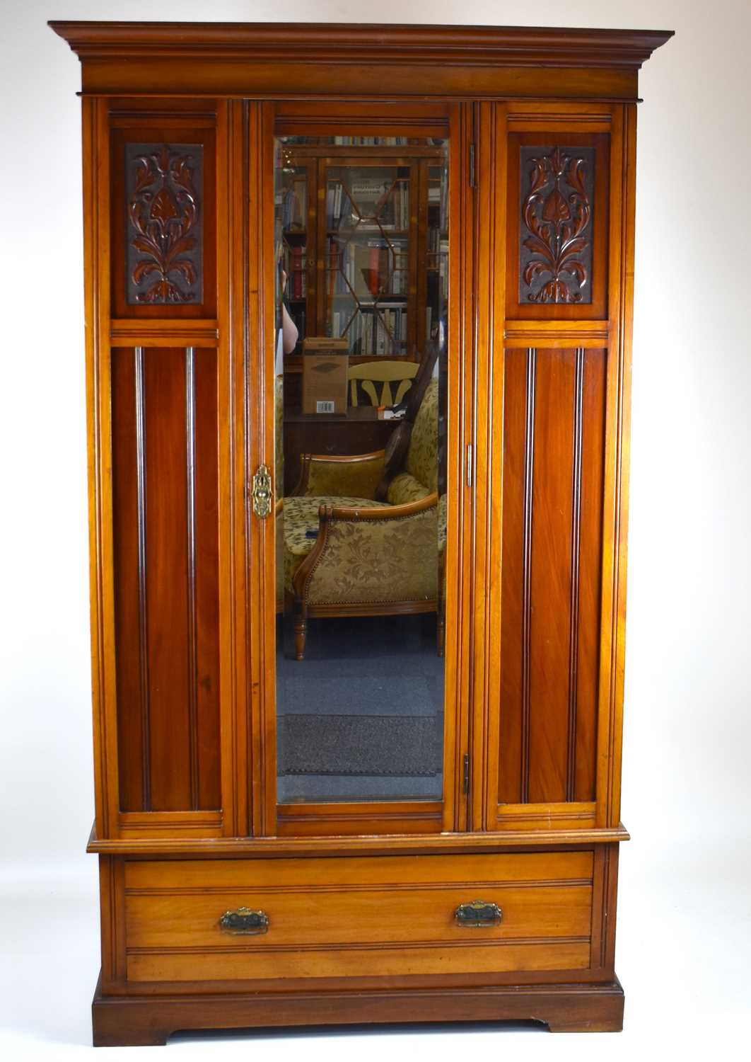 Lot 11 - A Victorian mahogany wardrobe with single...