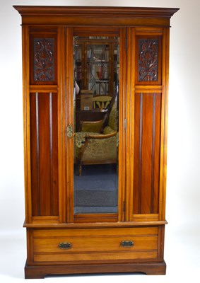 Lot 11 - A Victorian mahogany wardrobe with single...